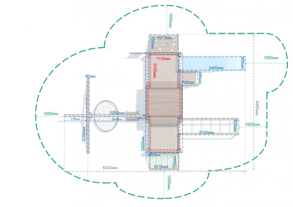 Детский игровой комплекс серия С2 модель 1 - вид 4